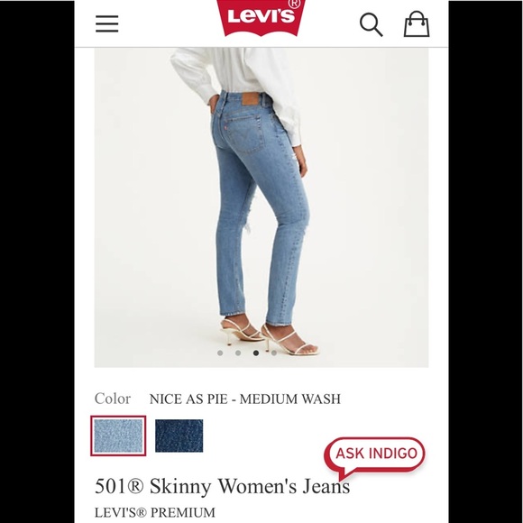 SALE NWT Levi’s original 501 skinny stretch jeans sz 29 - Picture 3 of 8